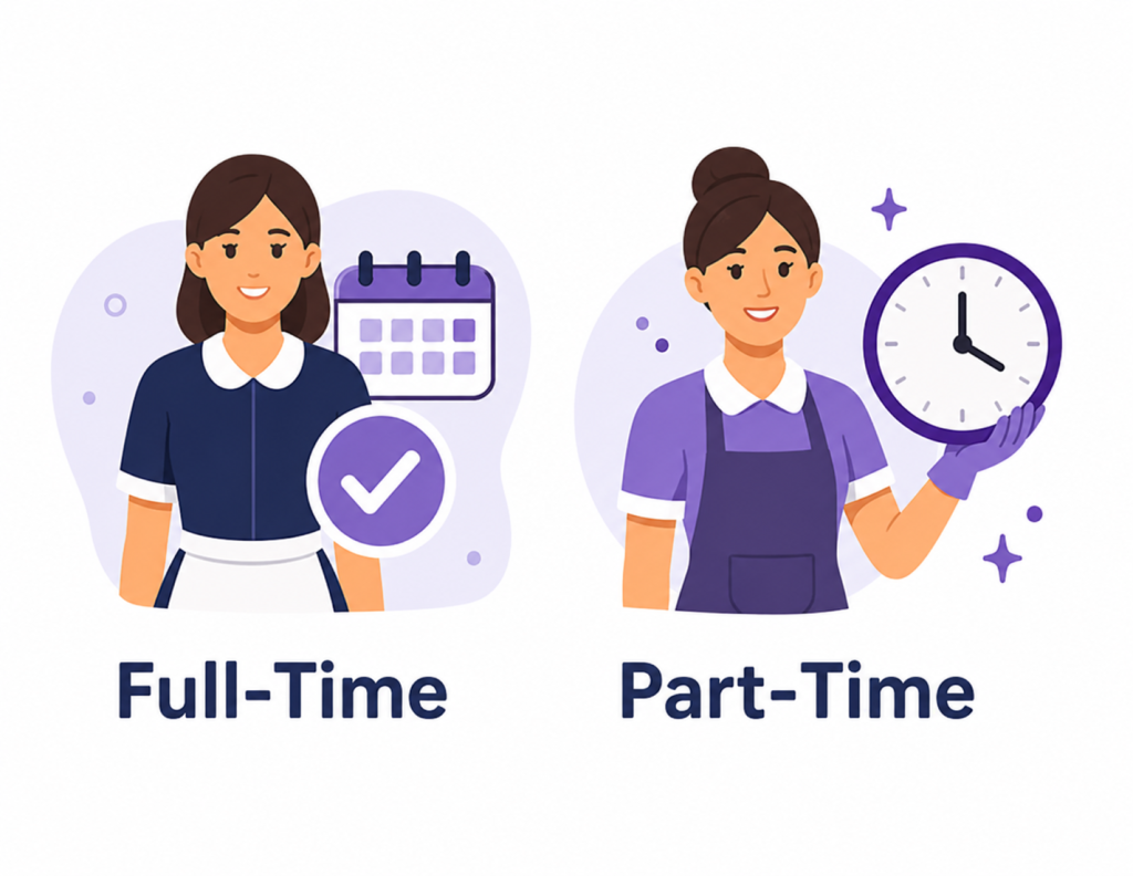 Full-time vs part-time job roles